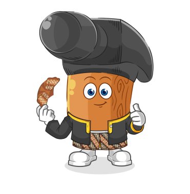 the hammer Javanese character. cartoon mascot vecto