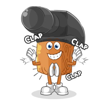 the hammer applause illustration. character vecto