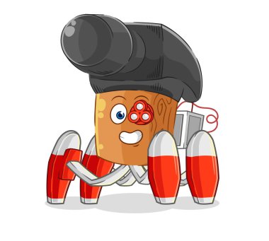 the hammer future robot vector. cartoon characte