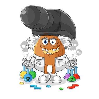 the hammer mad scientist illustration. character vecto