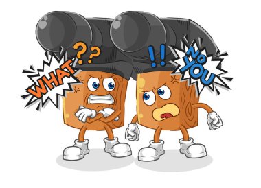 the hammer arguing each other cartoon vecto