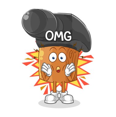 the hammer Oh my God vector. cartoon characte