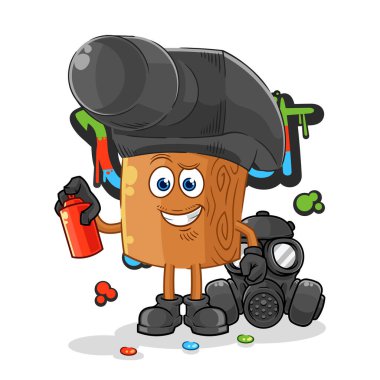 the hammer graffiti artist vector. cartoon characte