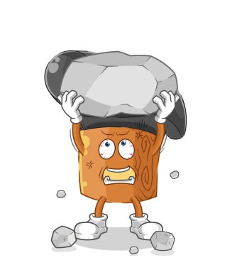 the hammer lifting rock cartoon character vecto