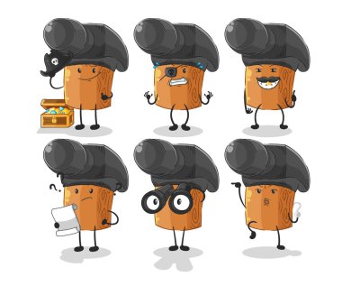 the hammer Pirate group character. cartoon mascot vecto