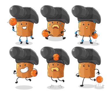 the hammer basketball player group character. mascot vecto