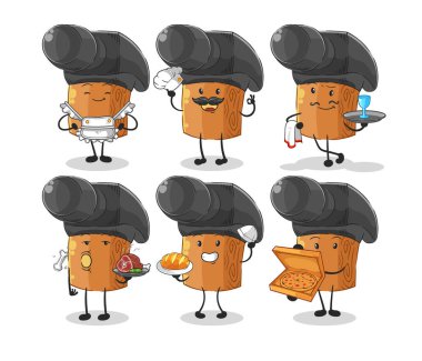 the hammer restaurant group character. cartoon mascot vecto