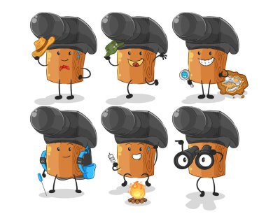 the hammer adventure group character. cartoon mascot vecto