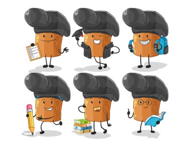 the hammer education set character. cartoon mascot vecto