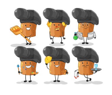 the hammer profession set character. cartoon mascot vecto