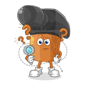 the hammer searching illustration. character vecto