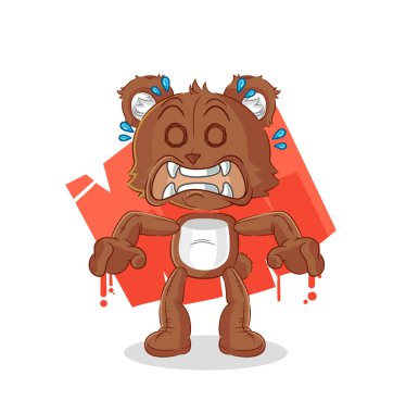 the bear monster vector. cartoon characte