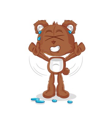 the bear stretching character. cartoon mascot vecto