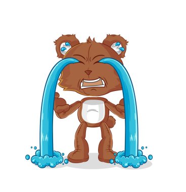 the bear crying illustration. character vecto