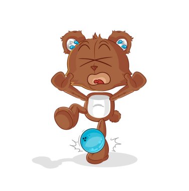 the bear hiten by bowling cartoon. cartoon mascot vecto