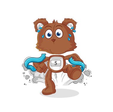 the bear runner character. cartoon mascot vecto