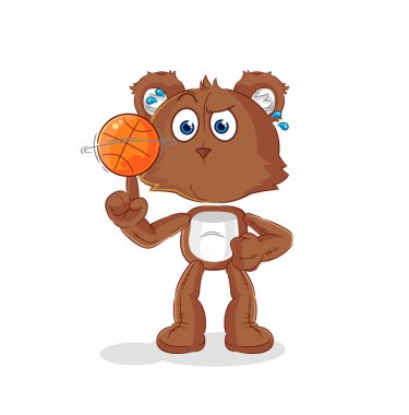 the bear playing basket ball mascot. cartoon vecto