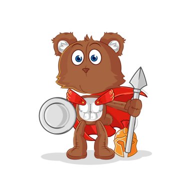 the bear spartan character. cartoon mascot vecto