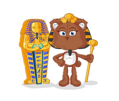 the bear ancient egypt cartoon. cartoon mascot vecto