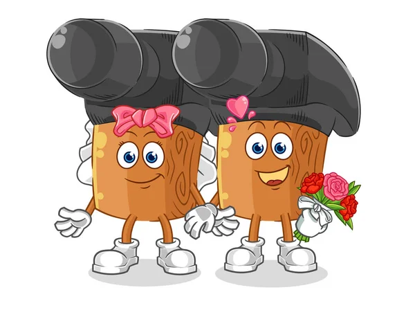 Hammer Wedding Cartoon Cartoon Mascot Vecto — Vector de stock