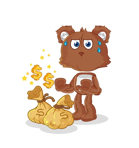 Bear Refuse Money Illustration Character Vecto — Vettoriale Stock