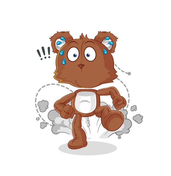 Bear Running Illustration Character Vecto — Vector de stock