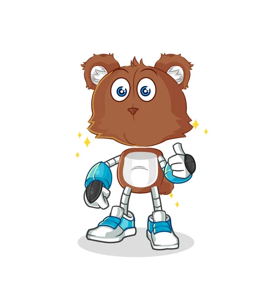 Bear Robot Character Cartoon Mascot Vecto — Stock Vector