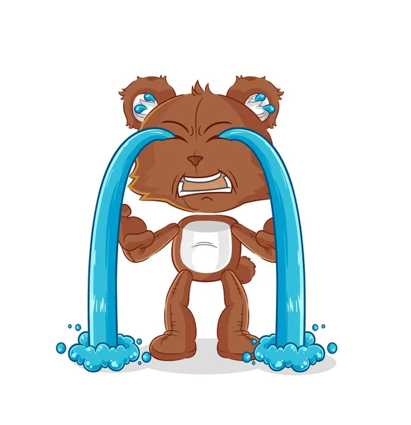 Bear Crying Illustration Character Vecto — Vettoriale Stock