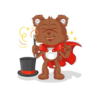 the bear magician illustration. character vecto