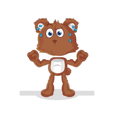 the bear muscular cartoon. cartoon mascot vecto