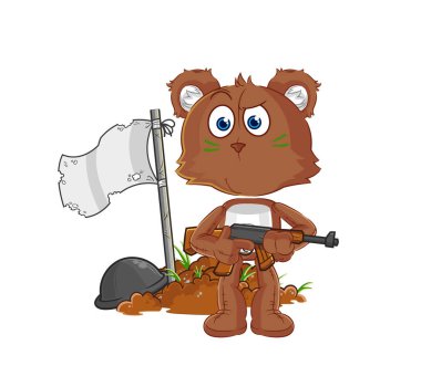 the bear army character. cartoon mascot vecto