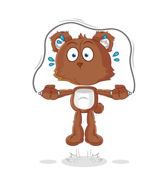 the bear jump rope exercise. character vecto