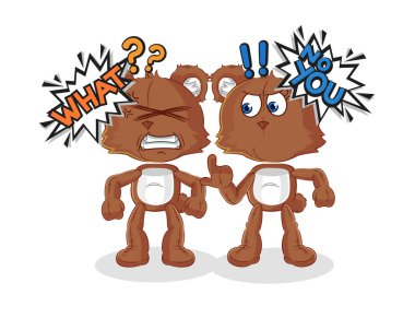 the bear arguing each other cartoon vecto