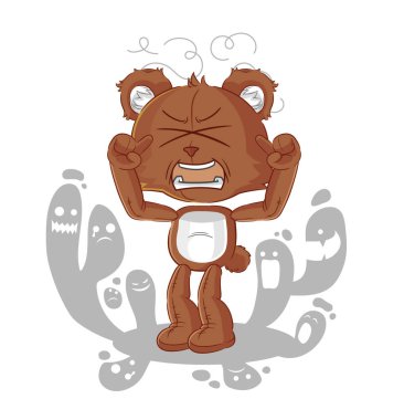 the depressed bear character. cartoon vecto