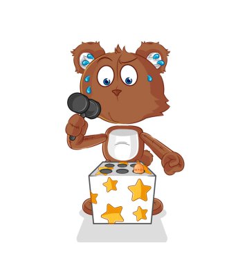 the bear play whack a mole mascot. cartoon vecto