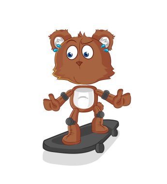 the bear riding skateboard cartoon character vecto