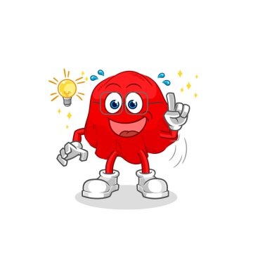 the red cloth got an idea cartoon. mascot vecto