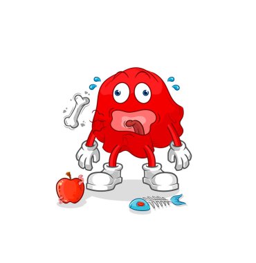 the red cloth burp mascot. cartoon vecto