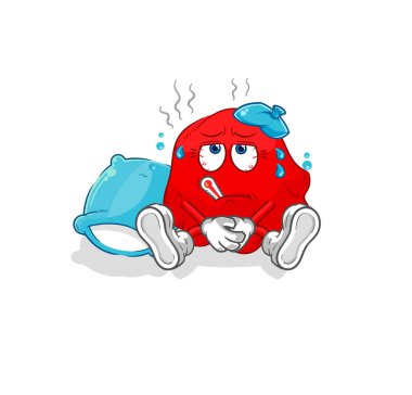 the red cloth sick vector. cartoon characte