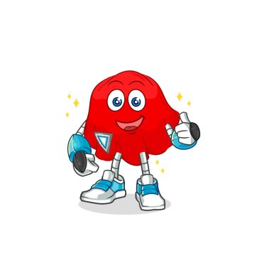 the red cloth robot character. cartoon mascot vecto