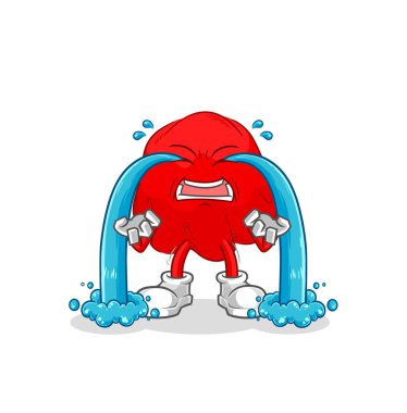 the red cloth crying illustration. character vecto