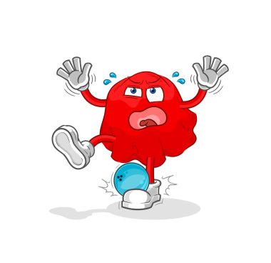 the red cloth hiten by bowling cartoon. cartoon mascot vecto