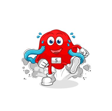 the red cloth runner character. cartoon mascot vecto