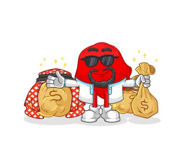 the red cloth rich arabian mascot. cartoon vecto