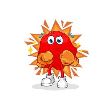the red cloth boxer character. cartoon mascot vecto