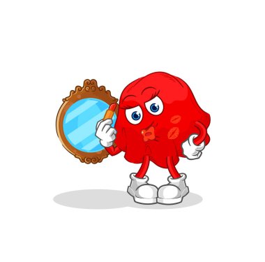 the red cloth make up mascot. cartoon vecto