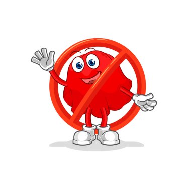 the say no to red cloth mascot. cartoon vecto
