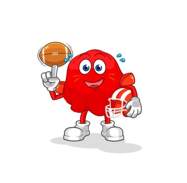 the red cloth playing rugby character. cartoon mascot vecto