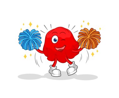 the red cloth cheerleader cartoon. cartoon mascot vecto