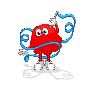 the red cloth Rhythmic Gymnastics mascot. cartoon vecto